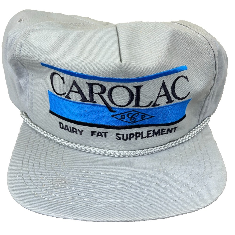 Vintage Carolac Trucker Hat Cap Snapback Made In USA Rope 80s 90s Farm Dairy HH